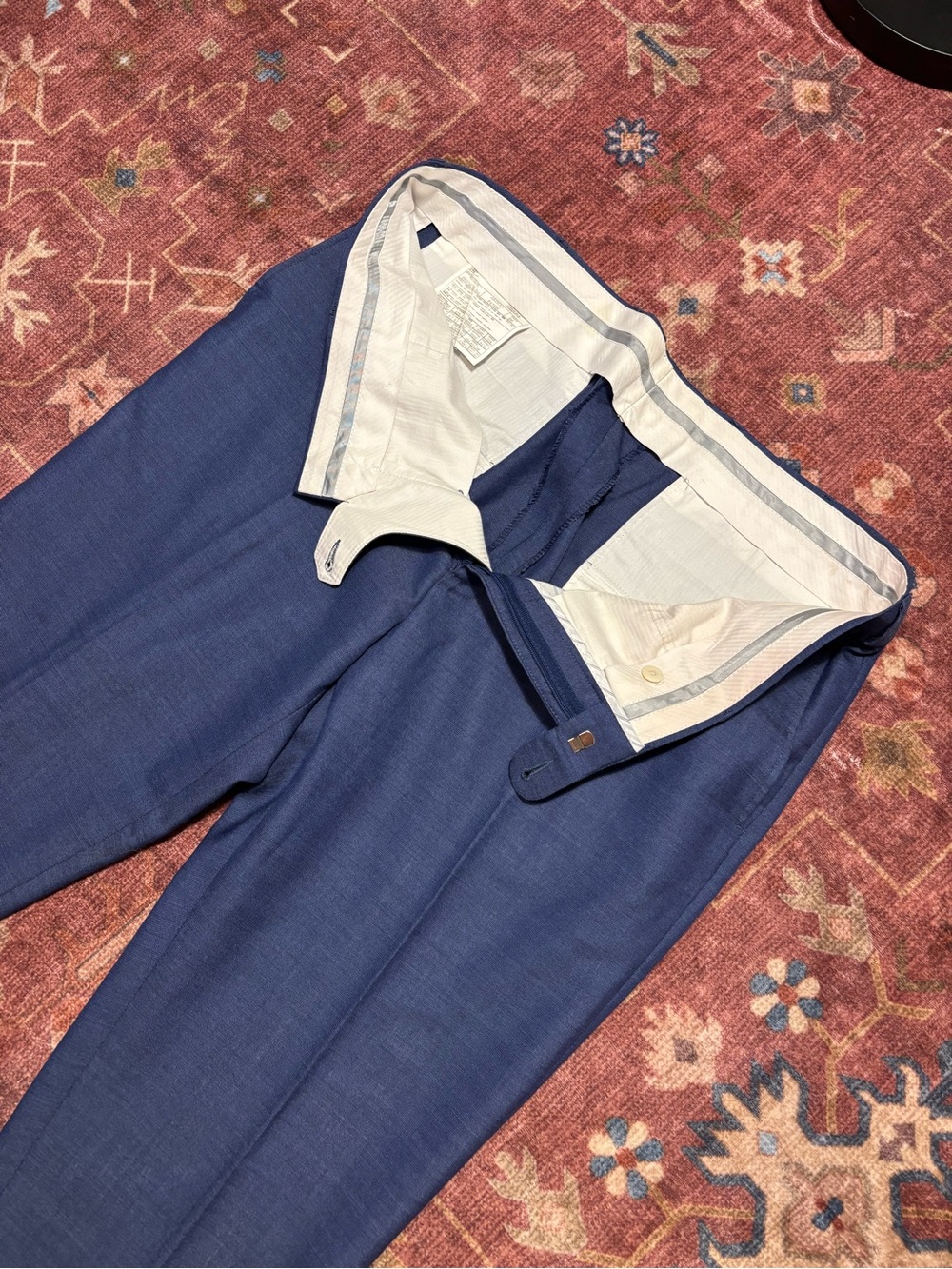 Suitsupply traveler men’s wool dress pants size 36x27 blue slim fit